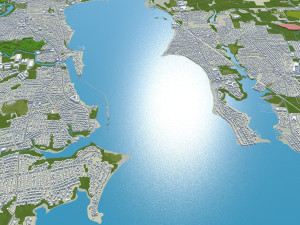 Providence and pawtucket rhode city island usa 30km 3D Model