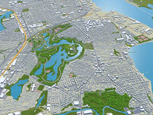 Providence and pawtucket rhode city island usa 30km 3D Model
