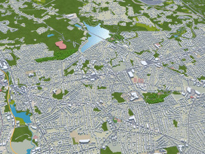 Providence and pawtucket rhode city island usa 30km 3D Model