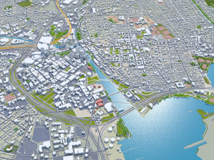 Providence and pawtucket rhode city island usa 30km 3D Model