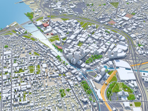 Providence and pawtucket rhode city island usa 30km 3D Model