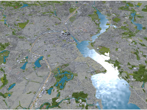 Providence and pawtucket rhode city island usa 30km 3D Model