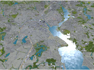 Providence and pawtucket rhode city island usa 30km 3D Model