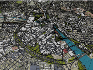 Providence and pawtucket rhode city island usa 30km 3D Model