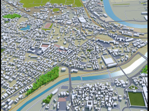 Pune city india 50km 3D-Modell
