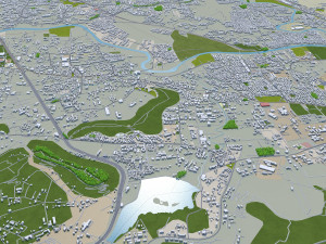 Pune city india 50km 3D-Modell