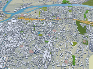 Pune city india 50km 3D-Modell