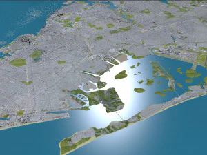 Queens city new york 60km 3D Model