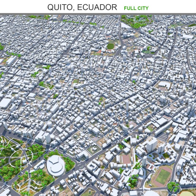 Quito city ecuador 70km Modèle 3D .c4d .max .obj .3ds .fbx .stl .blend 