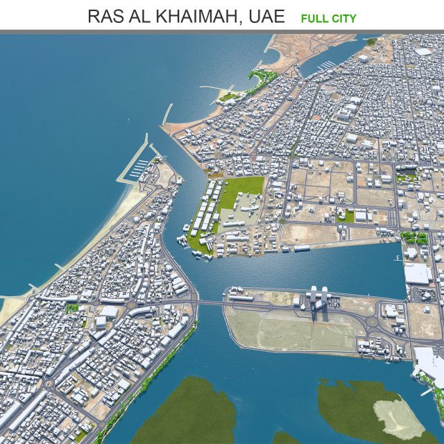 Ras al khaimah city uae 60km Modèle 3D .c4d .max .obj .3ds .fbx .stl .blend 