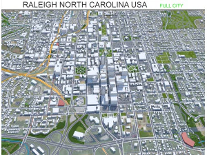 Місто Ралі, Північна Кароліна, США, 60 км 3D Модель