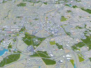 Raleigh city north carolina usa 60km 3D Model