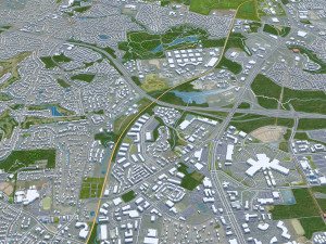 Raleigh city north carolina usa 60km 3D Model