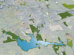 Raleigh city north carolina usa 60km 3D Model