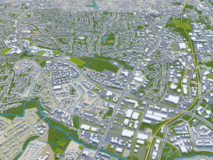 Raleigh city north carolina usa 60km 3D Model
