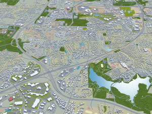 Raleigh city north carolina usa 60km 3D Model