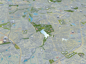 Raleigh city north carolina usa 60km 3D Model