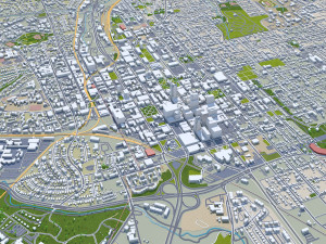 Raleigh city north carolina usa 60km 3D Model