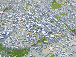 Raleigh city north carolina usa 60km 3D Model