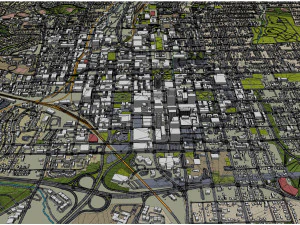 Raleigh city north carolina usa 60km 3D Model