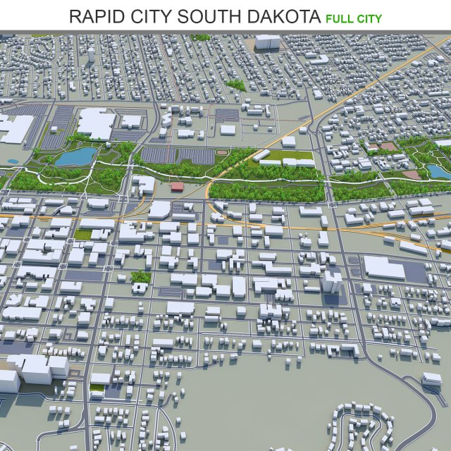 Rapid city south dakota 50km Modelo 3D .c4d .max .obj .3ds .fbx .stl .blend 