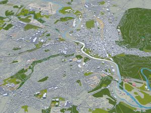 Reading city pennsylvania usa 30km Modelo 3D