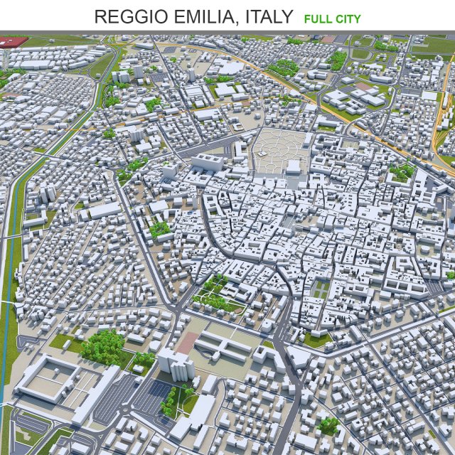 Reggio emilia city italy 30km 3D 모델 .c4d .max .obj .3ds .fbx .stl .blend 