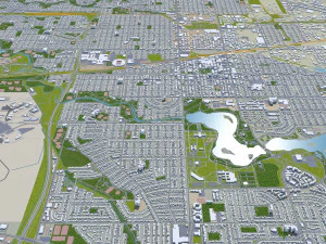 Regina city canada 30km 3D Model