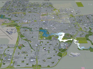 Regina city canada 30km 3D Model