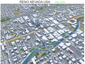 Reno city nevada usa 80km 3D Model