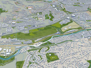 Reno city nevada usa 80km 3D Model