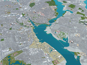 rhode city island usa 150km 3D Модель