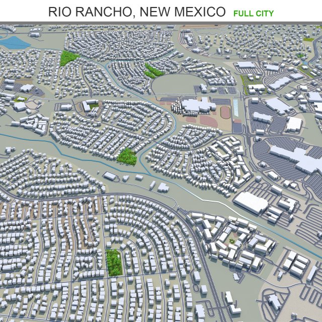 Rio rancho city new mexico 40km Modello 3D .c4d .max .obj .3ds .fbx .stl .blend