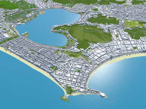 Rio de janeiro city brazil 80km 3D 모델