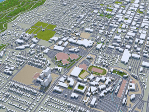 Riverside city california usa 40km 3D Model