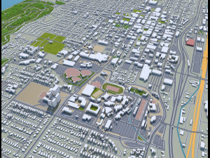 Riverside city california usa 40km 3D Модель