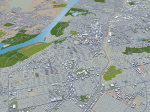 Riverside city california usa 40km 3D Модель