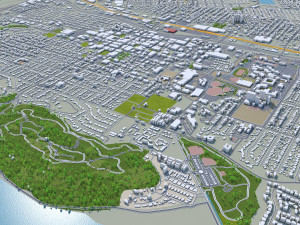 Riverside city california usa 40km 3D Модель