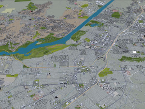 Riverside city california usa 40km 3D Модель