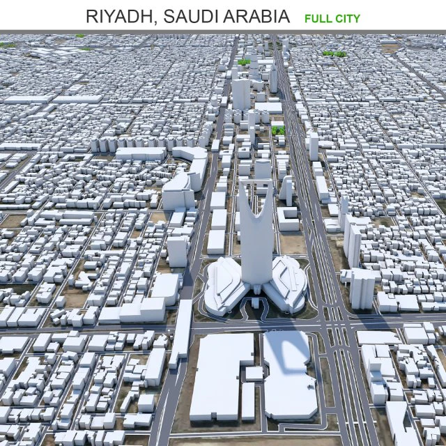 Riyadh city saudi arabia 120km 3D Model .c4d .max .obj .3ds .fbx .stl .blend