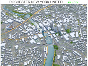 Rochester city new york united states 40km 3D Model