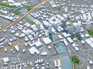 Rochester city new york united states 40km 3D Model