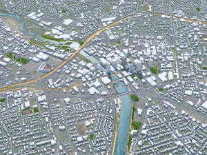 Rochester city new york united states 40km 3D Model