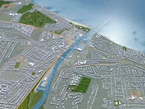 Rochester city new york united states 40km 3D Model