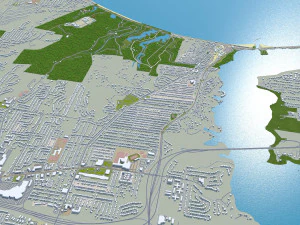 Rochester city new york united states 40km 3D Model