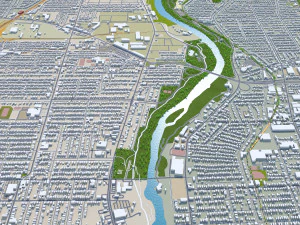 Rochester city new york united states 40km 3D Model