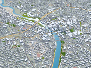 Rochester city new york united states 40km 3D Model