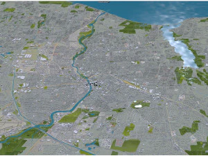 Rochester city new york united states 40km 3D Model