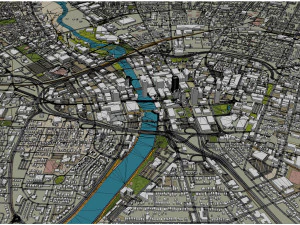 Rochester city new york united states 40km 3D Model