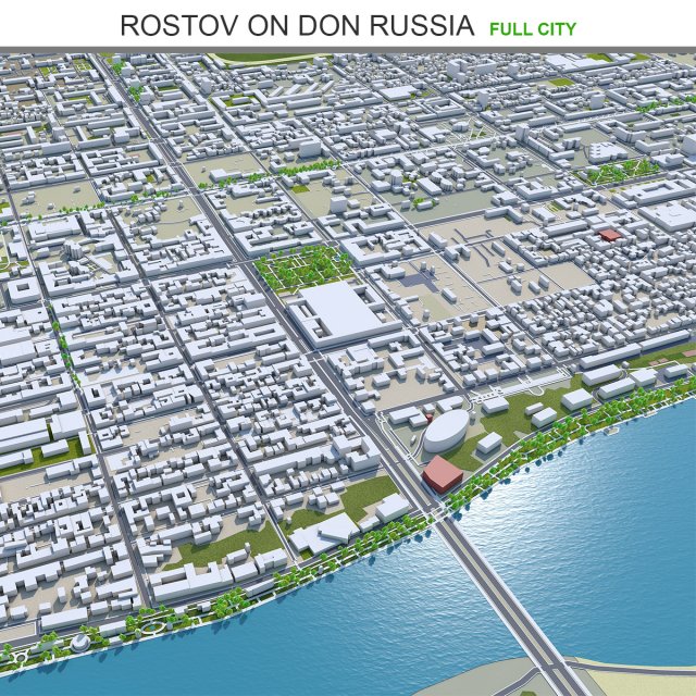 Rostov-on-don city russia 60km Modelo 3D .c4d .max .obj .3ds .fbx .stl .blend 
